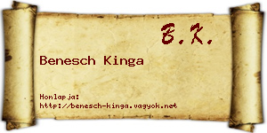 Benesch Kinga névjegykártya